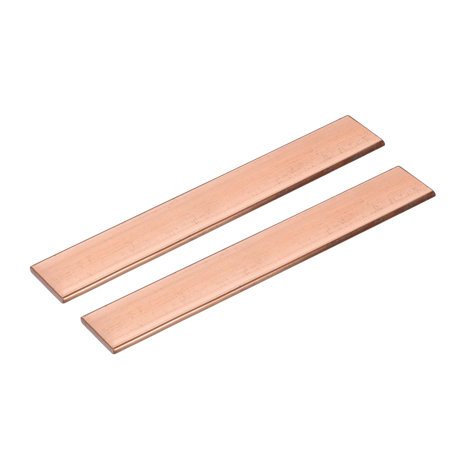 sourcing map Lot de 2 barres plates en cuivre - Épaisseur : 2,5 cm - Largeur : 2,5 cm - Longueur : 15,2 cm - Longueur : 15,2 cm - Pour barres de bus électriques (4 mm x 25 mm x 152 mm)
