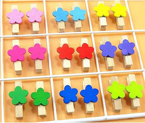 Miniatura 5 de Pinzas para fotos, pinzas de papel, pinzas para colgar flores de primavera, pinzas para la ropa, mini ropa de lavandería de madera natural, 50