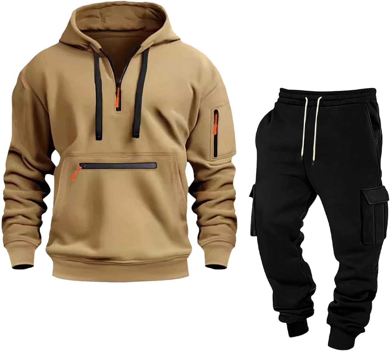 [Znepste] メンズ ジャージ 上下セット パーカー スウェットパンツ 2点セット ランニングウェア スウェット 裏起毛 暖め