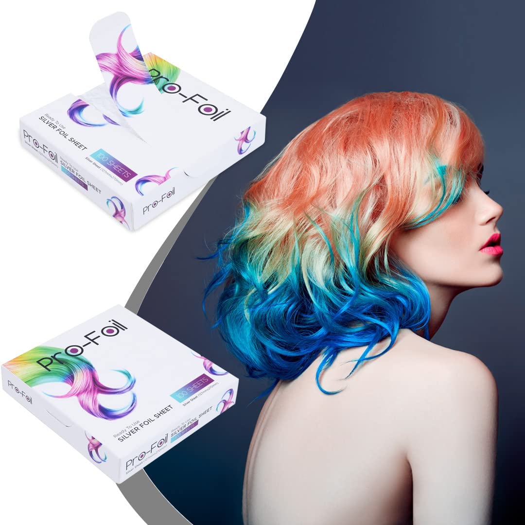 Pop Up Hair Highlighting Foils | Pre – Cut Aluminium Sheets for Bleaching, Highlighting, Color, Lightening | Ready to Use Silver Sheets | 100 Sheets