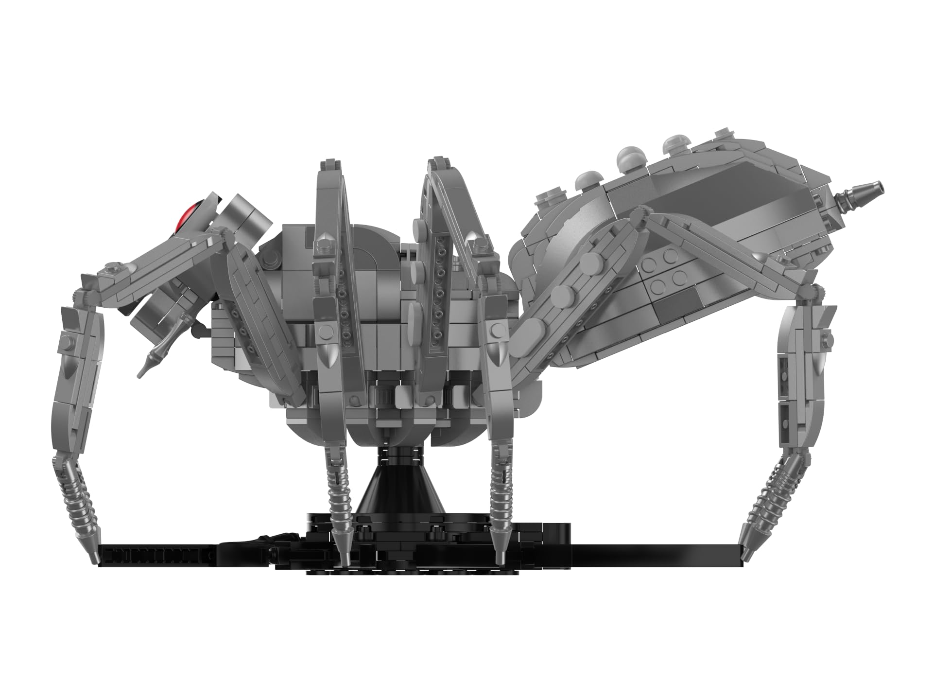 BlueBrixx Trzy, srebrny pająk, 1346 klocków zaciskowych, model 3D
