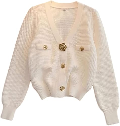 Verdusa Women's Old Money Clothes Floral Button Up Cardigan Sweaters Formal Fall
