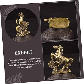 Amazon.co.jp: RUNROTOO 幸運 馬 装飾品 金色 馬 装飾 真鍮 馬