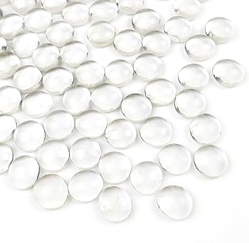 Aazon.co: FANTIAN 1lb Clear Glass Beads For Vases, 100 Pcs Glass Pebbles, Clear Flat Glass