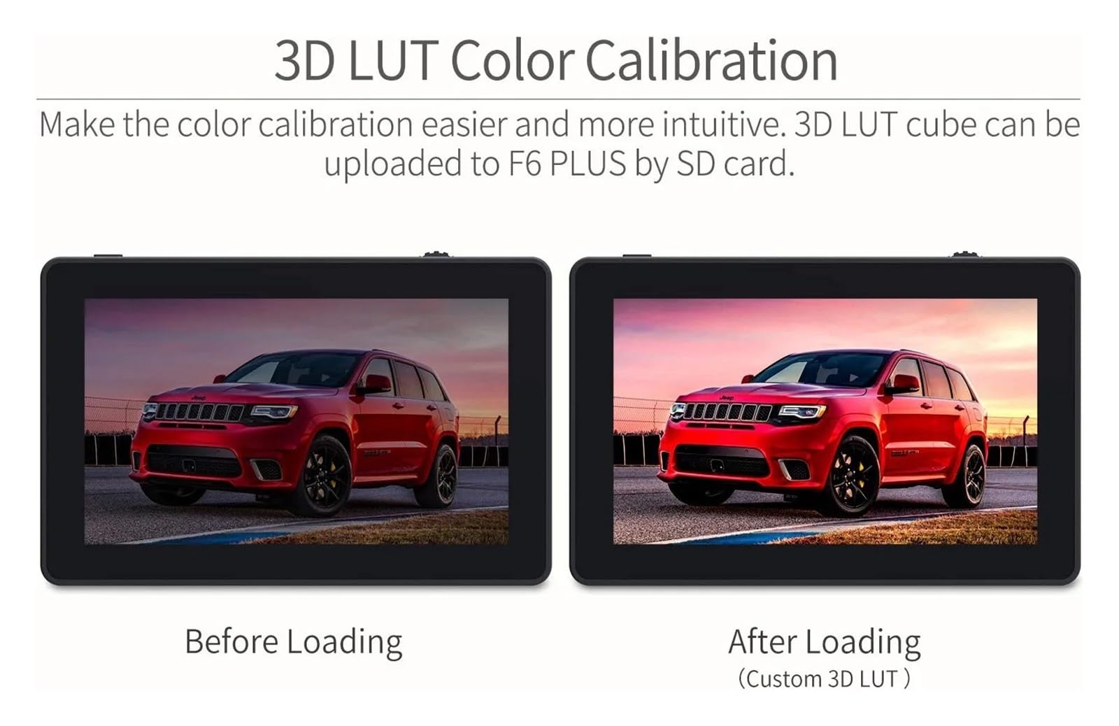 Moniteur de Terrain pour caméra Moniteur F6 Plus V2 4K 6 Pouces sur caméra Moniteur de Terrain DSLR 3D LUT écran Tactile IPS FHD 1920x1080 caméra vidéo Image Plus détaillée