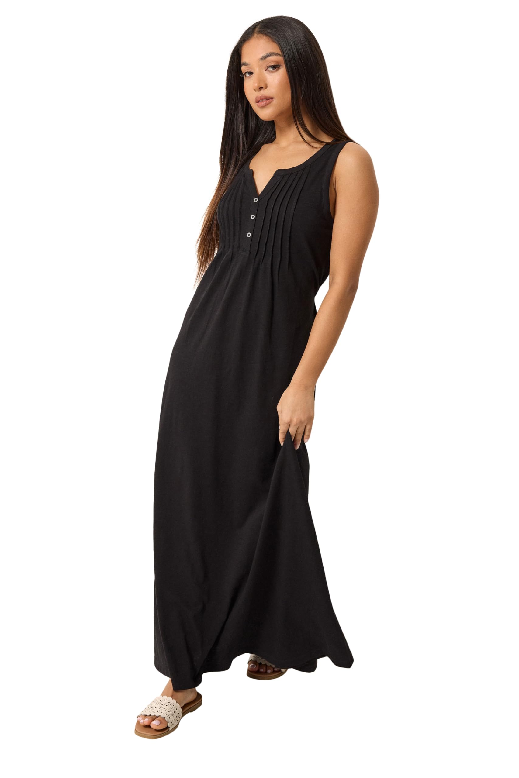 M&Co Women's Petite Maxi Dress - Black - Size 14