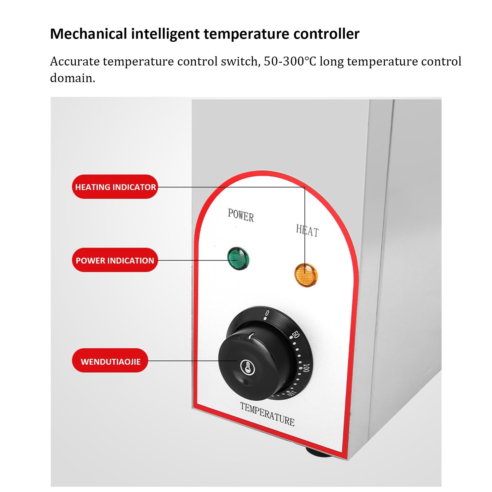 Horno de convección Comercial, Horno de Pared de 2200 W con Estante Ajustable, Parrilla eléctrica de encimera, asador de Carne de Acero Inoxidable con Bandeja de Goteo de Aceite, for Barbacoa