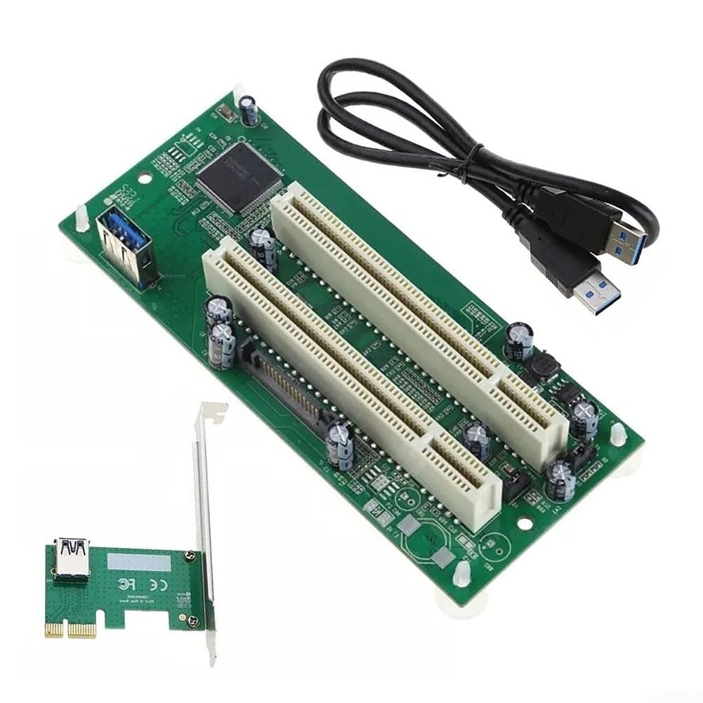Tarjeta PCI-Express a PCI doble para expansión de 2 ranuras de control industrial con alimentación SATA