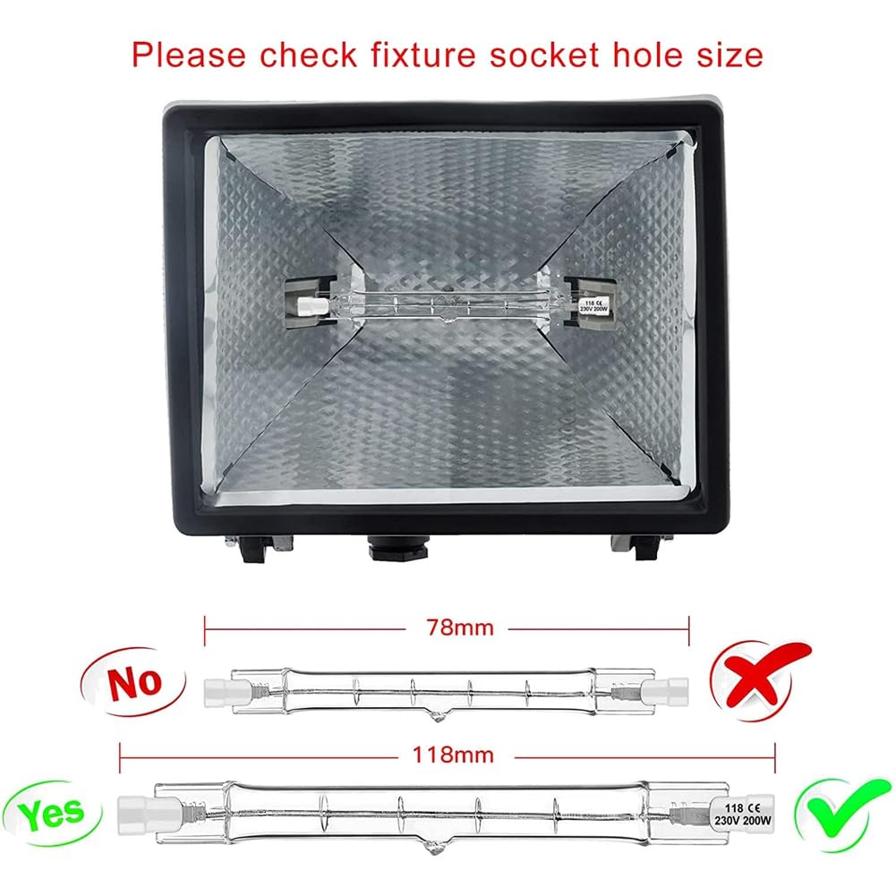 20 lampadine alogene R7S 118 mm 200 W 230 V