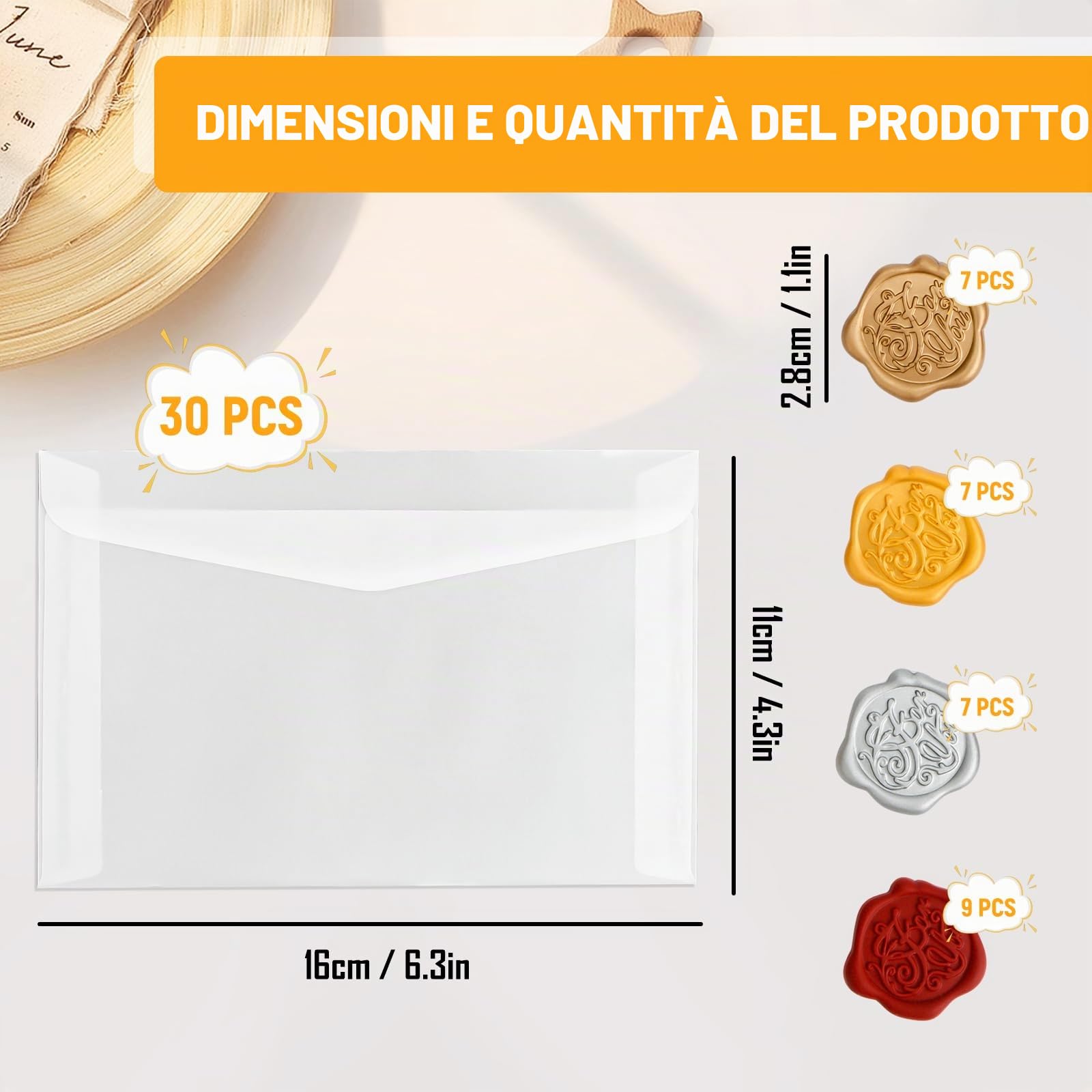 Confezione da 50 buste trasparenti, 125 × 185 mm, senza finestra, per matrimoni, biglietti di auguri, cartoline, inviti