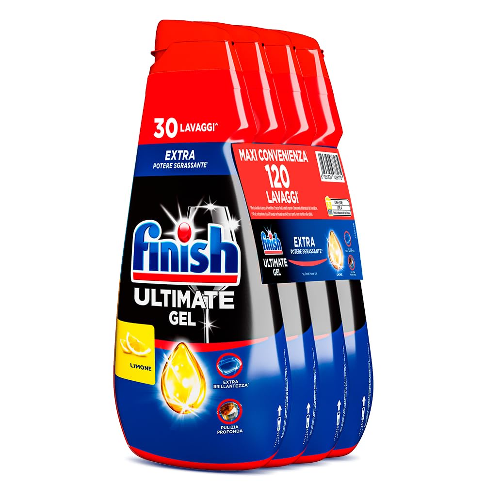Finish Ultimate Gel Detersivo Lavastoviglie Limone 120 Lavaggi