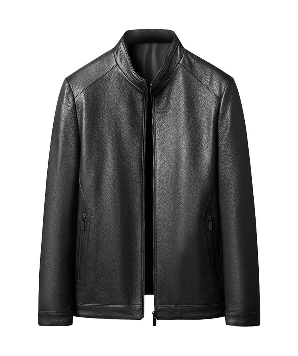 ZARA 山羊革 レザージャケット ライダース L相当 黒 ゴートスキン ゴートスキンライダースジャケット（山羊革）襟付き革ジャン
