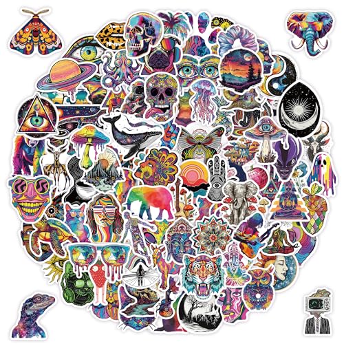 102 Pcs Hippie Stickers Peace Love Stickers Waterproof Vinyl Gifts for Laptop Water Bottle Phone Luggage Cool Stickers for Teens Adults