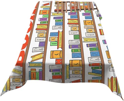 Miniatura 2 de AOYEGO Mantel rectangular para libros, estanterías, manteles rectangulares para tienda, biblioteca, club de lectura, escaleras, manteles,