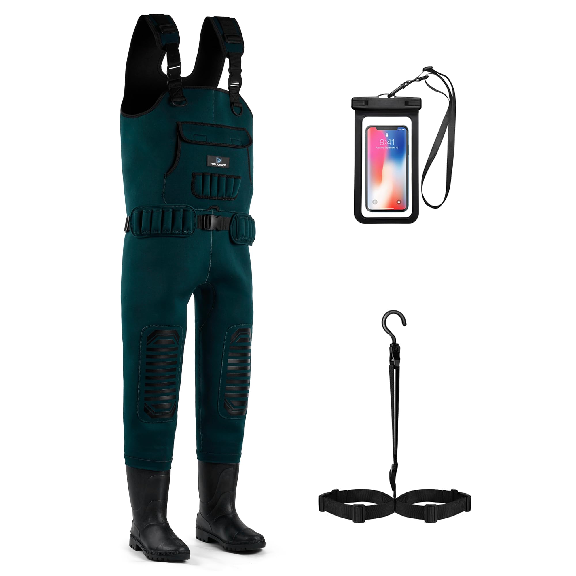 Trudave Chest Waders for Men & Women Waterproof, Fishing Neoprene Waders, Hunting Waders with Boots
