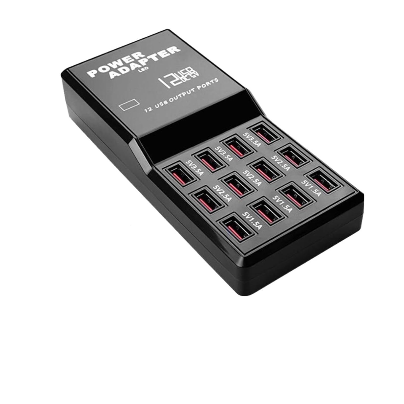 Rapide Chargeur, Station de Chargeur Hub Multi-Ports 60WUSB, 12 Ports, Chargeur Mural Intelligent, Station de Charge Rapide,Chargeur USB Voyage/Haute Vitesse