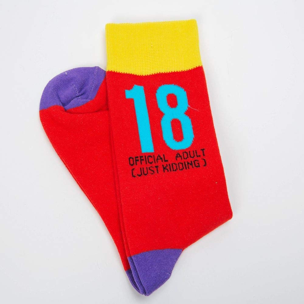 Widdop Calzini da uomo | Divertente regalo per il 18° compleanno | Calzini per 18° compleanno da uomo | Taglia 7-11