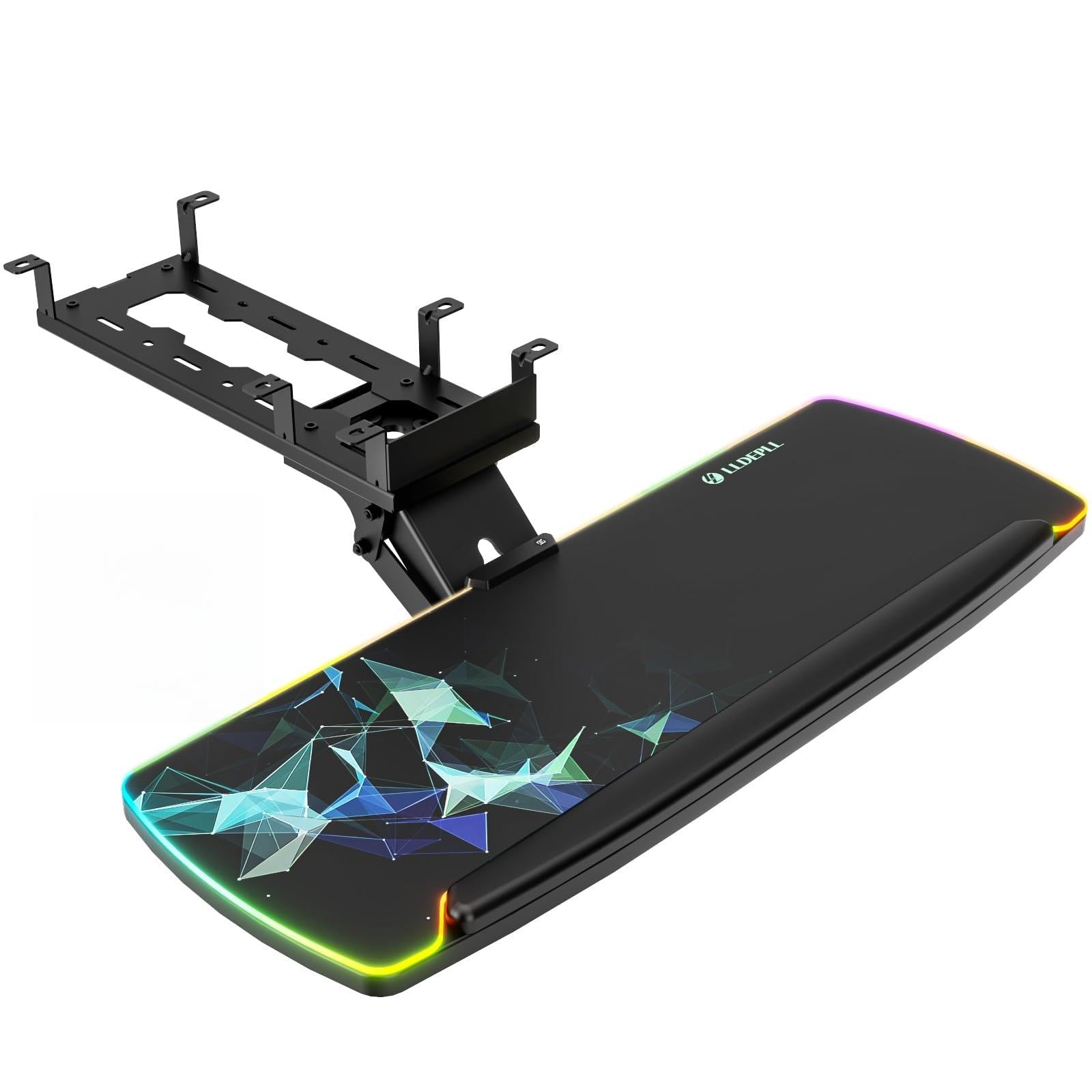 Photo 1 of LLDEPLL Under Desk Keyboard Tray with Storage Drawer