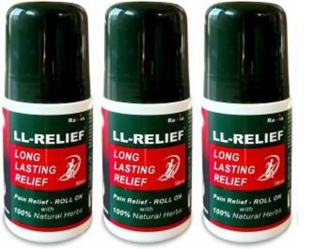 LL-RELIEF Roll On for long lasting relief from back Pain Instant pain relief | Ideal for joint, muscle, knee pain |Arthritis |Sprain | Strain | 100% natural | Pack of 3 x 50ml (B0BJSZ43RB) Amazon Price History, Amazon Price Tracker