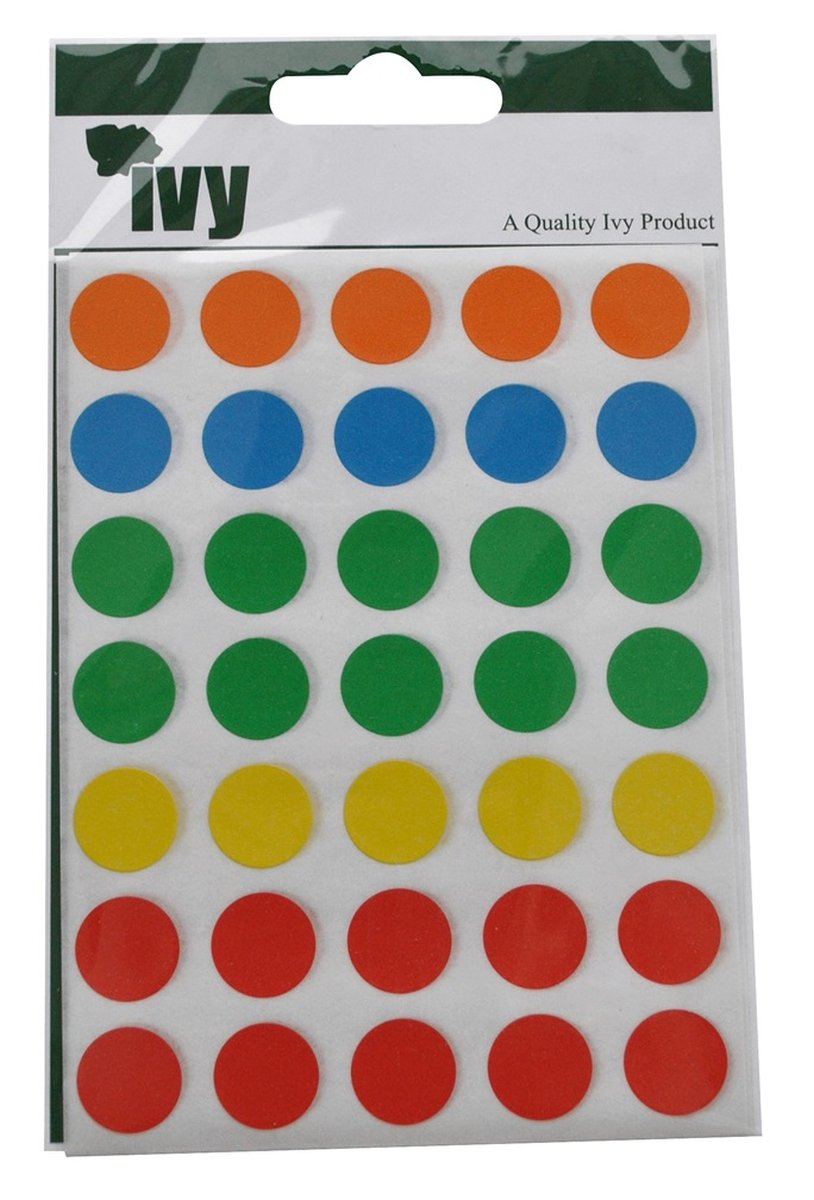 Ivy Multicolor 13Mm Colour Self Adhesive Round Dot Spot Sticky Labels Circle Stickers (140 Stickers)