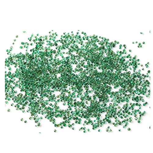 Émeraude zambienne naturelle ronde 1.5mm taillée à facettes pour création de bijoux