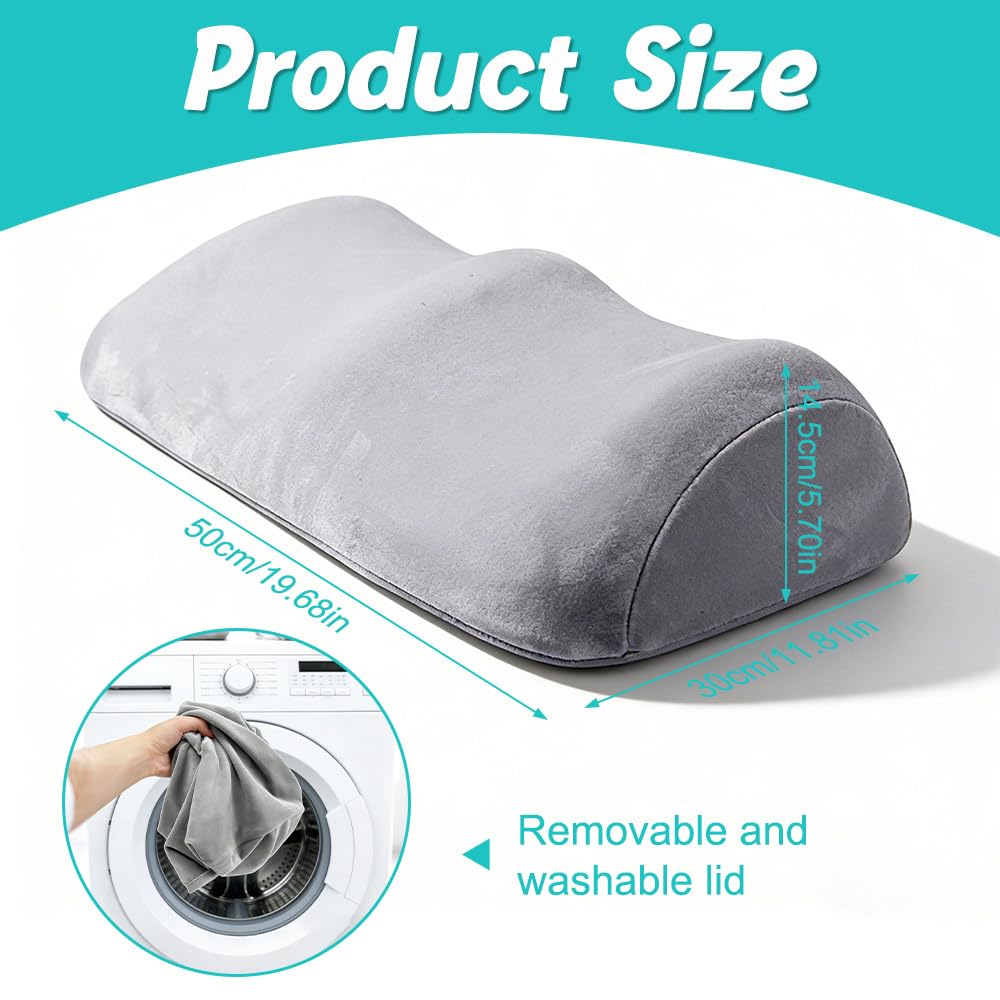 Poduszka pod kolana, poduszka na żyły pod nogami, poduszka na nogi, poduszka pod kolana do spania, Ergonomiczna poduszka z pianki memory do podparcia kolan i nóg (jasnoszara)