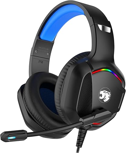 A36 Auriculares para juegos con micrófono para PC, Xbox One Series Xs, PS4, PS5, interruptor, auriculares estéreo con cancelación de ruido con cable