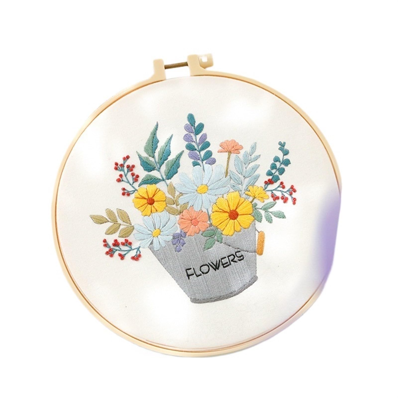 haft, Zestaw do haftowania z ramką 20 cm DIY haftu krzyżykowego(Color 01)