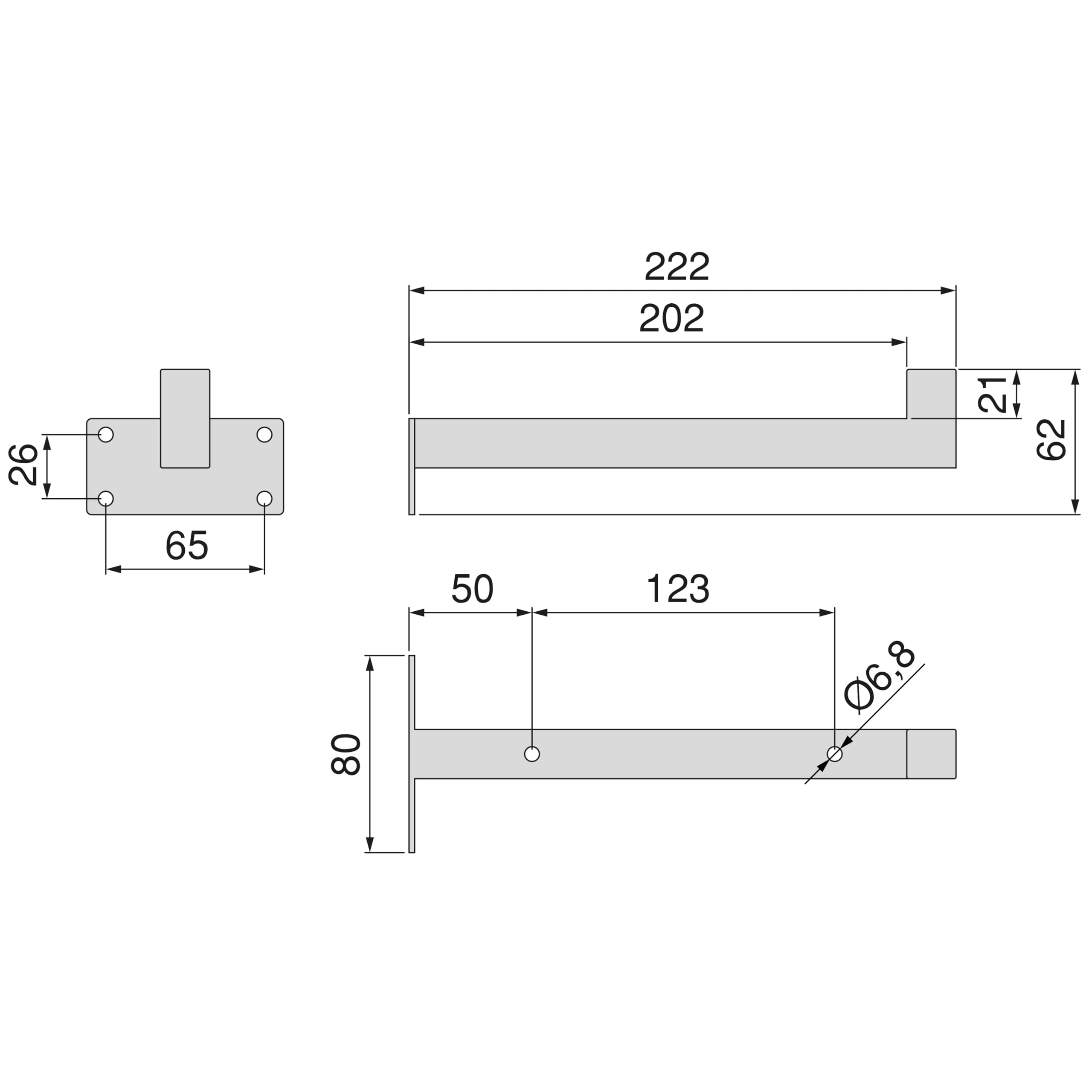 Emuca - Pair of Straight Wood Shelf Supports Straight with Square Tube, Steel, White Painted - Image 2