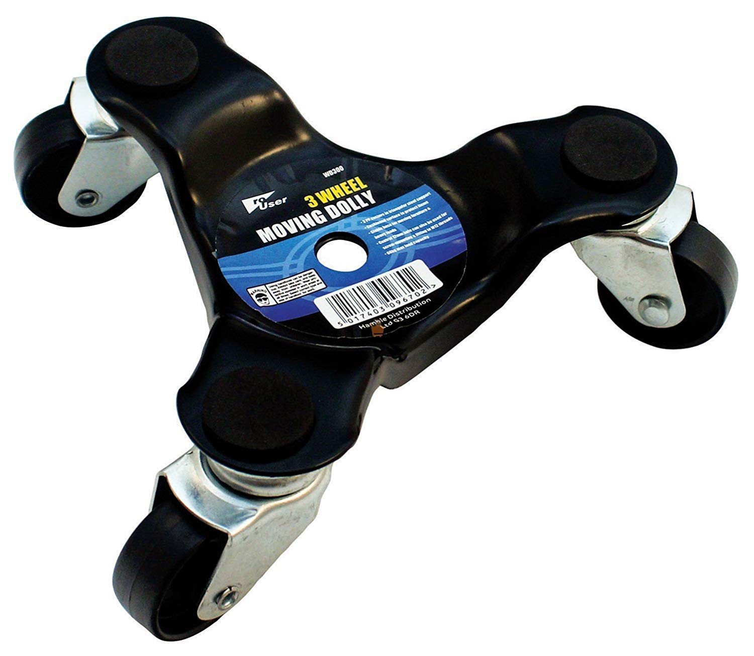Pro User - 3-Wheel Polypropylene Furniture Moving Dolly - Black