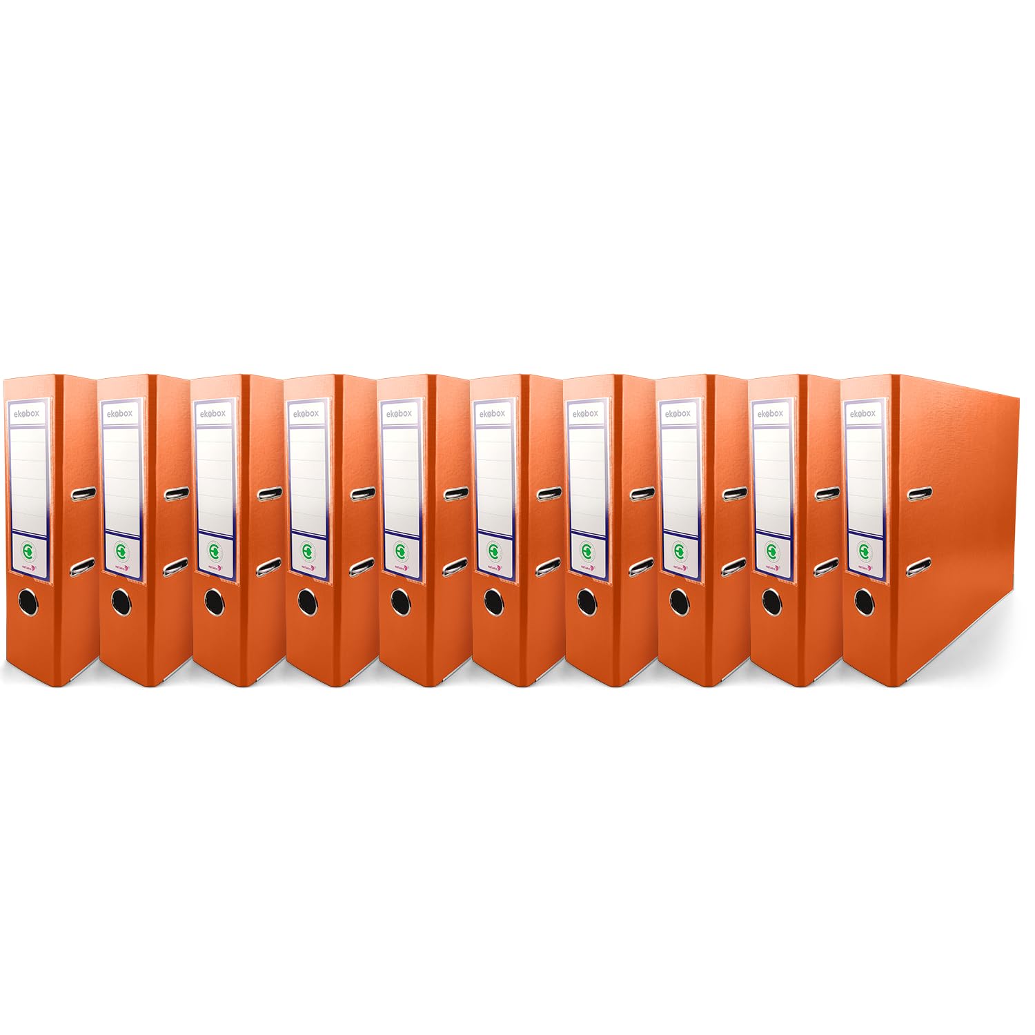 Netuno 10 Binder Orange A4 Spine 8 cm 3.15in Extra Wide Cardboard File Organizer for Office School Desk Storage documents Strong Stable Large Capacity Practical โ image 1