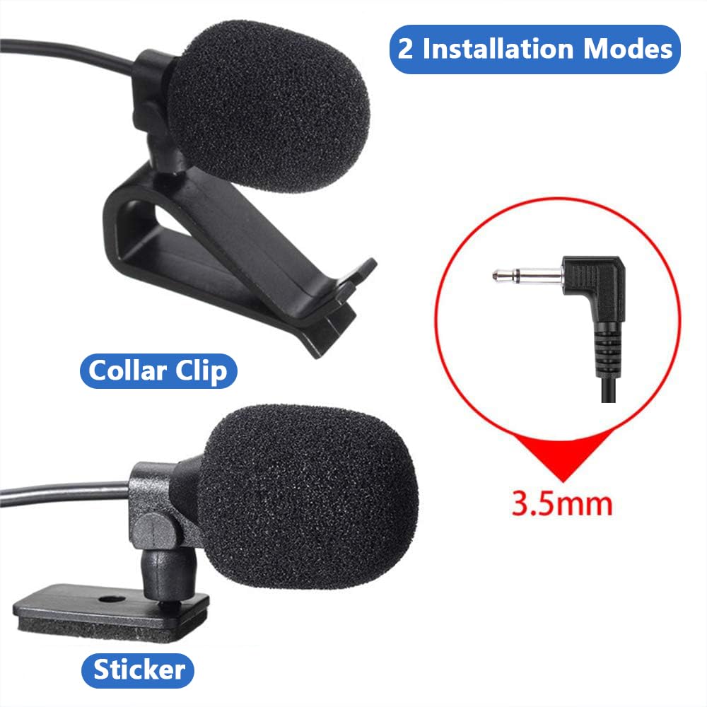 Externes 3,5-mm-Mikrofon, Automikrofon, Plug-and-Play, Genaue Datenübertragung mit U-Clip für Langstreckenübertragung, Geeignet für die Meisten Autoradios