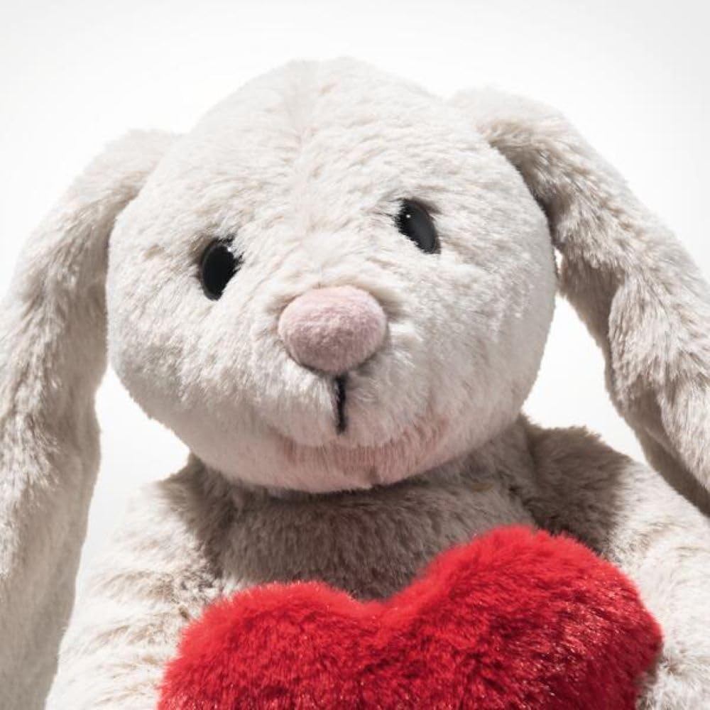 Steiff Hoppie Hase mit Herz 16cm hellgrau, Plüschtier Hase mit Schlappohren, Soft Cuddly Friends, flauschiges Stofftier zum Kuscheln und Spielen, Kuscheltier für Mädchen und Jungen, waschmaschinenfest - 4