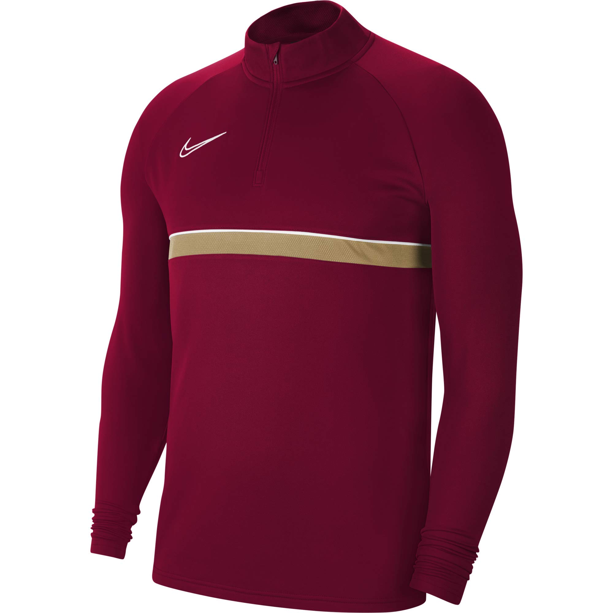 Nike Boy's Dri-FIT Academy 21 Short Sleeve, Team Red/White/Jersey Gold/White, S