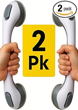 2 Pack Grab Bars for Bathtubs and Showers,Shower Handles for Elderly Seniors bar Bars Safety Elderly Suction 500 lbs Cup and Walls bathtubs Handicap Heavy Duty Grabbers Wall