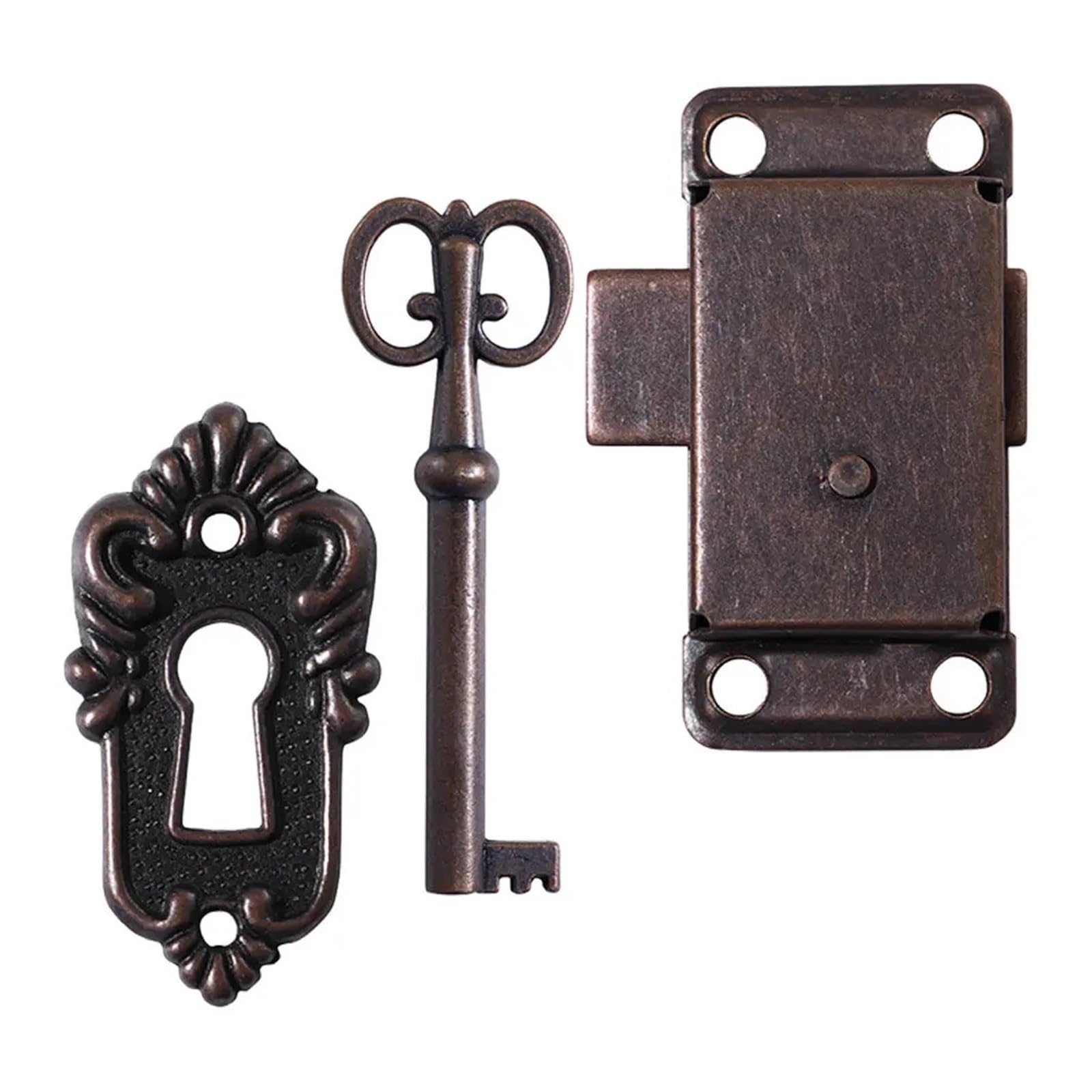 2Sets Furniture Lock and Key Set Vintage Cabinet Locks Zinc Alloy Iron Construction for Cupboard Desk Jewelry Box for Cabinets
