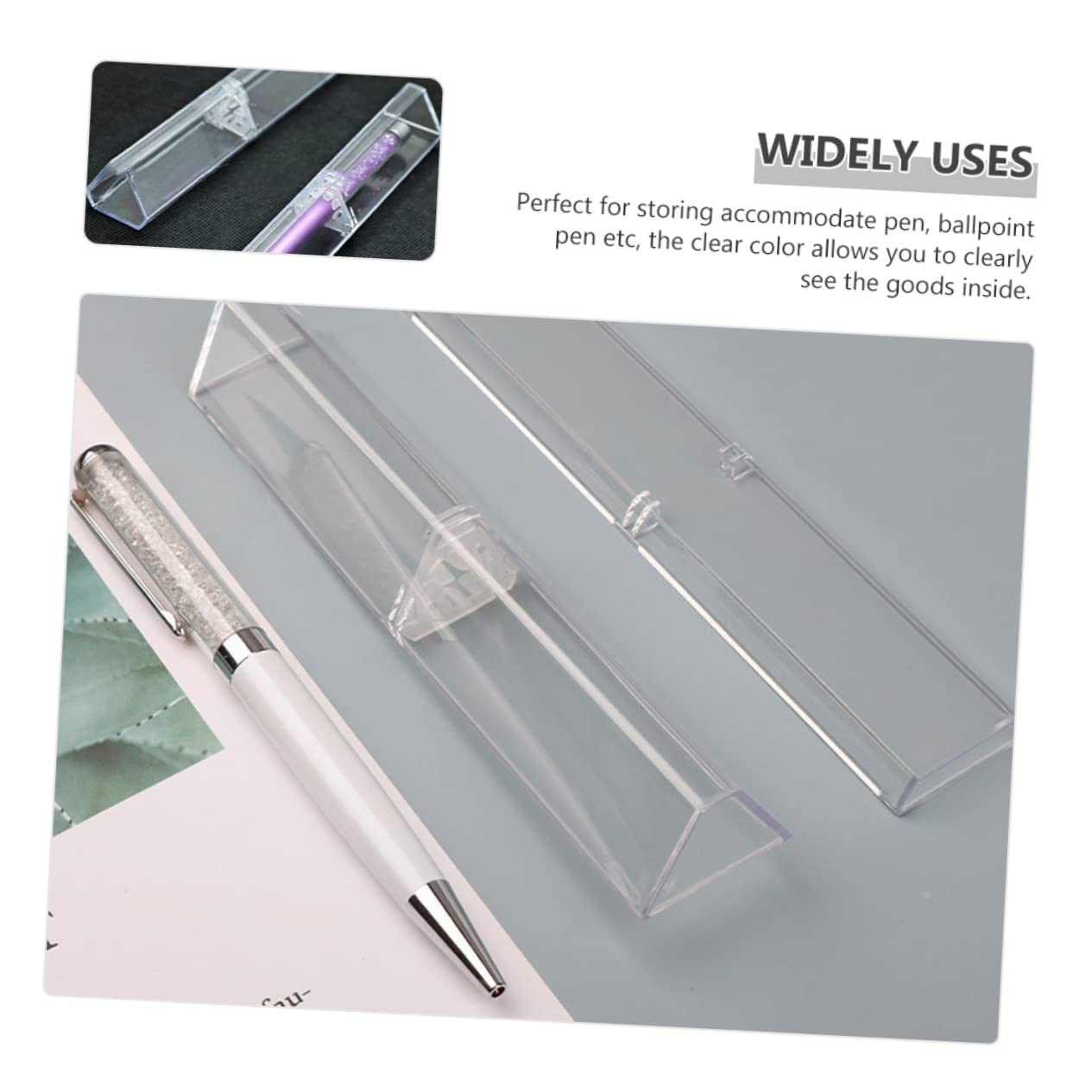 NUOBESTY Pencil Box Trasparente in Plastica 15 Pezzi per Penna