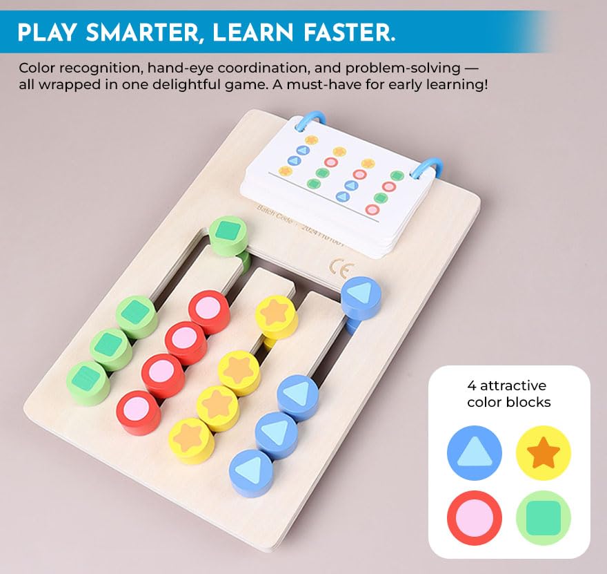 Image of Niwlix Puzzle Early Learning Preschool Toys for Boys 4-8 Years Game Colour Matching Board Puzzle Game Toys for 6 Year Old boy Girl Educational Learning, Puzzle Game for Kids 7 to 10 Years