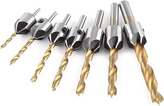 Broca de Chanfro, Broca Escareadora de Aço Carpintaria Ferramenta de Perfuração para Madeira Haste Redonda Com Chave Hexagonal para Furos de Perfuração a Bordo de Brocas