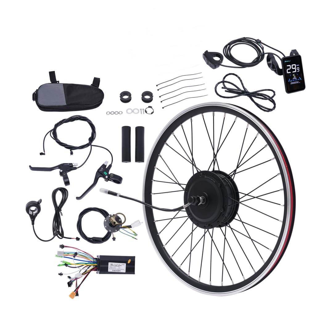 27.5'' LCD Zoll Ebike Umbausatz 36V 500W E-Bike Vorderrad Umbausatz Kit, Integrierte Controller Elektrofahrrad Umbausatz Ebike Conversion Kit Electric Bicycle