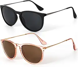 Óculos de sol polarizados para mulheres, óculos de sol femininos polarizados para compras, dirigir, festa, pacote com 2