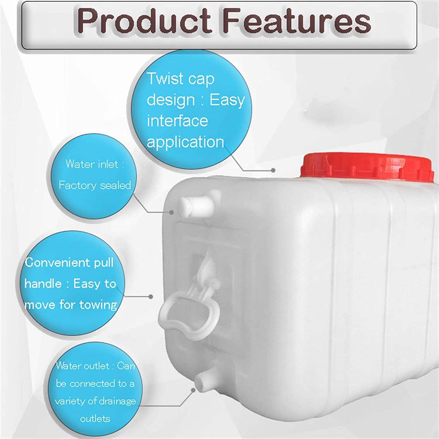 Con Serbatoio Stoccaggio dell'Acqua Portatile Rubinetto Contenitore Stoccaggio dell'Acqua Plastica Spessa Contenitore Barilotto dell'Acqua Emergenza Serbatoio (Size : 150L)