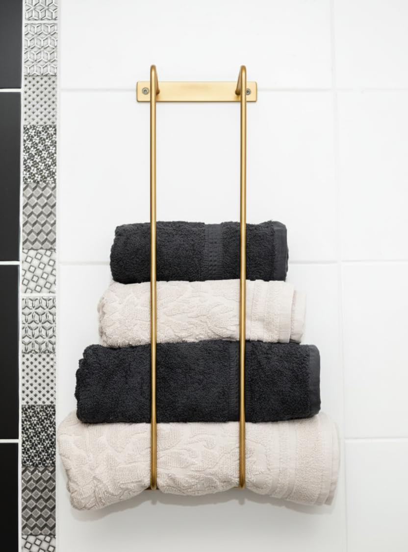 Metal Wall Mounting Clothes Hanging Hook, Stylish Towel Holder, Towel Hanger with Mounting Hardware, 1 Count (Golden.)-image-22
