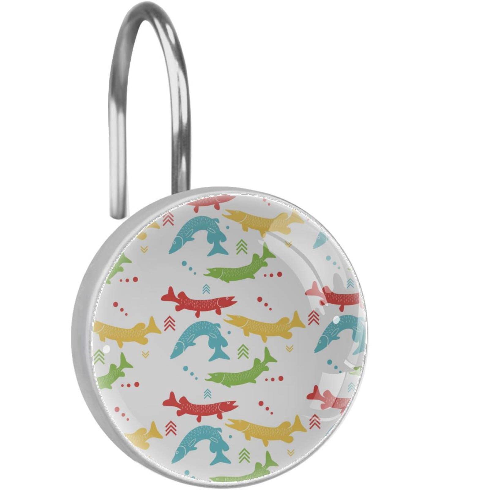 Crochets pour rideau de douche dorés au design chic de poisson pour tringle moderne