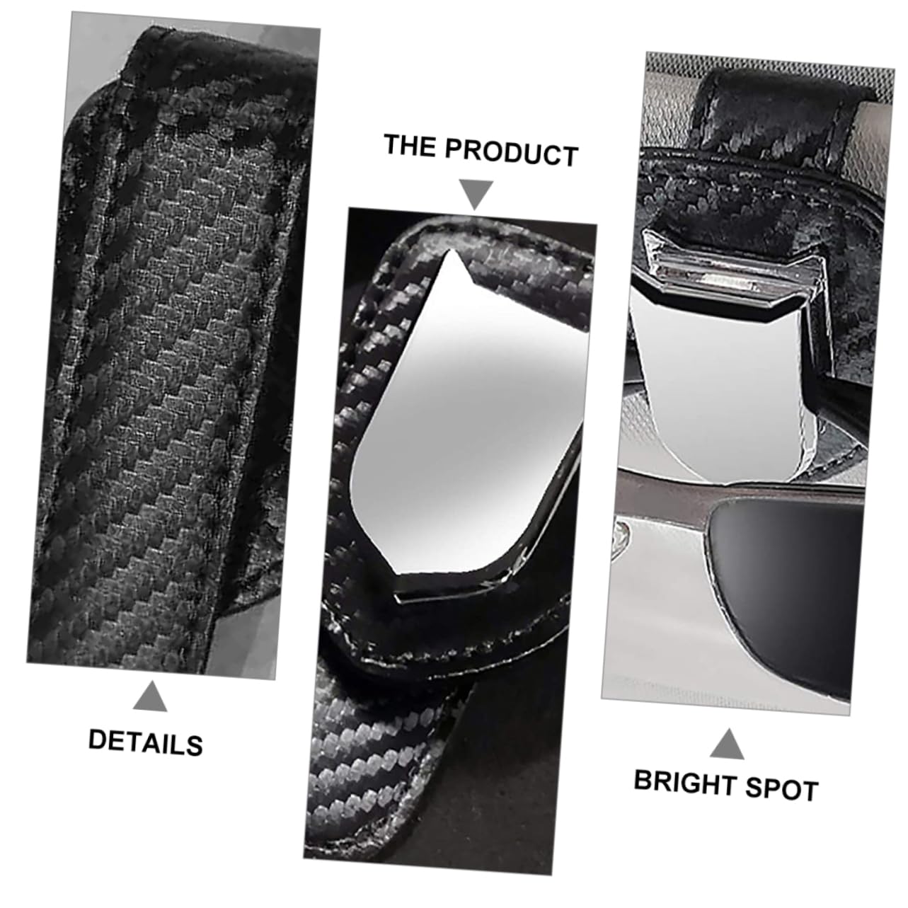 ULTECHNOVO 3stücke Praktischer Auto Sonnenbrillenhalter Aus Pu Karbonfaser- Visor Clip Für Brillen Und Karten Leicht Zu Befestigen Schockabsorbierend Und Kratzfest Für Sicheres Fahren
