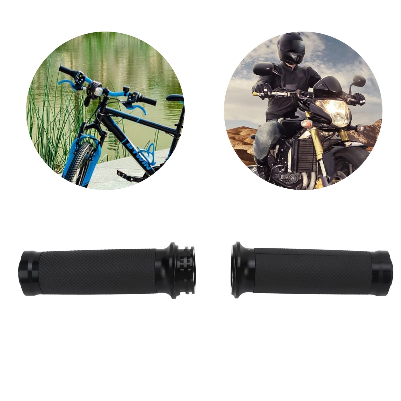 Lot De 2 Poignées De Guidon Vélo En Caoutchouc Antidérapant – 22 Mm, 102 Mm, Noir/transparent