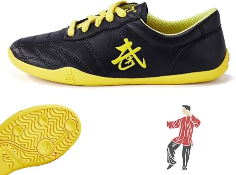 Martial Arts Shoes, Kung Fu Walking Shoes,Tai Chi Shoes Non Slip Sneakers, Black Tai Ji Kong Fu Sport Training Shoes for Taekwondo Gym for Men WomenSize31EU,ColorBlack1