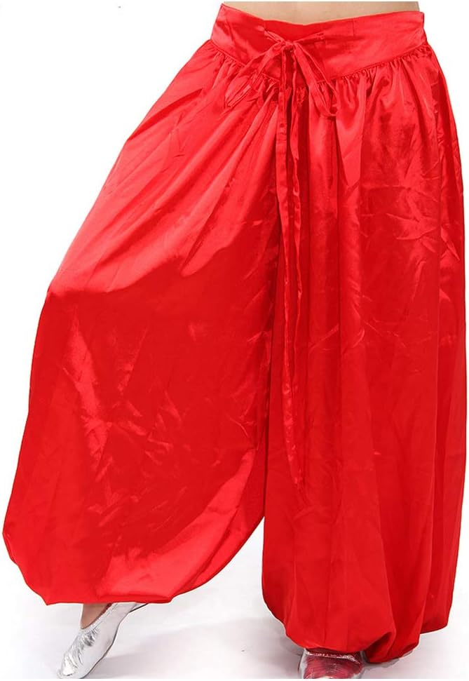 Wuchieal Belly Dance Pant Satin Pants Dancing Tribal Harem Pants Latern Pant