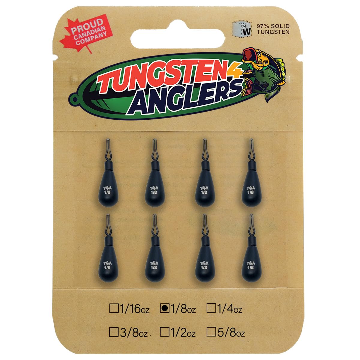 Tungsten 4 Anglers – 97% Pure Tungsten Tear Drop Shot Weight Perfect Your Finesse Fishing | 1/8oz. to 1/2oz. with Round/QD/Fastach | 3-8 Packs/Bag, Silver/ Black