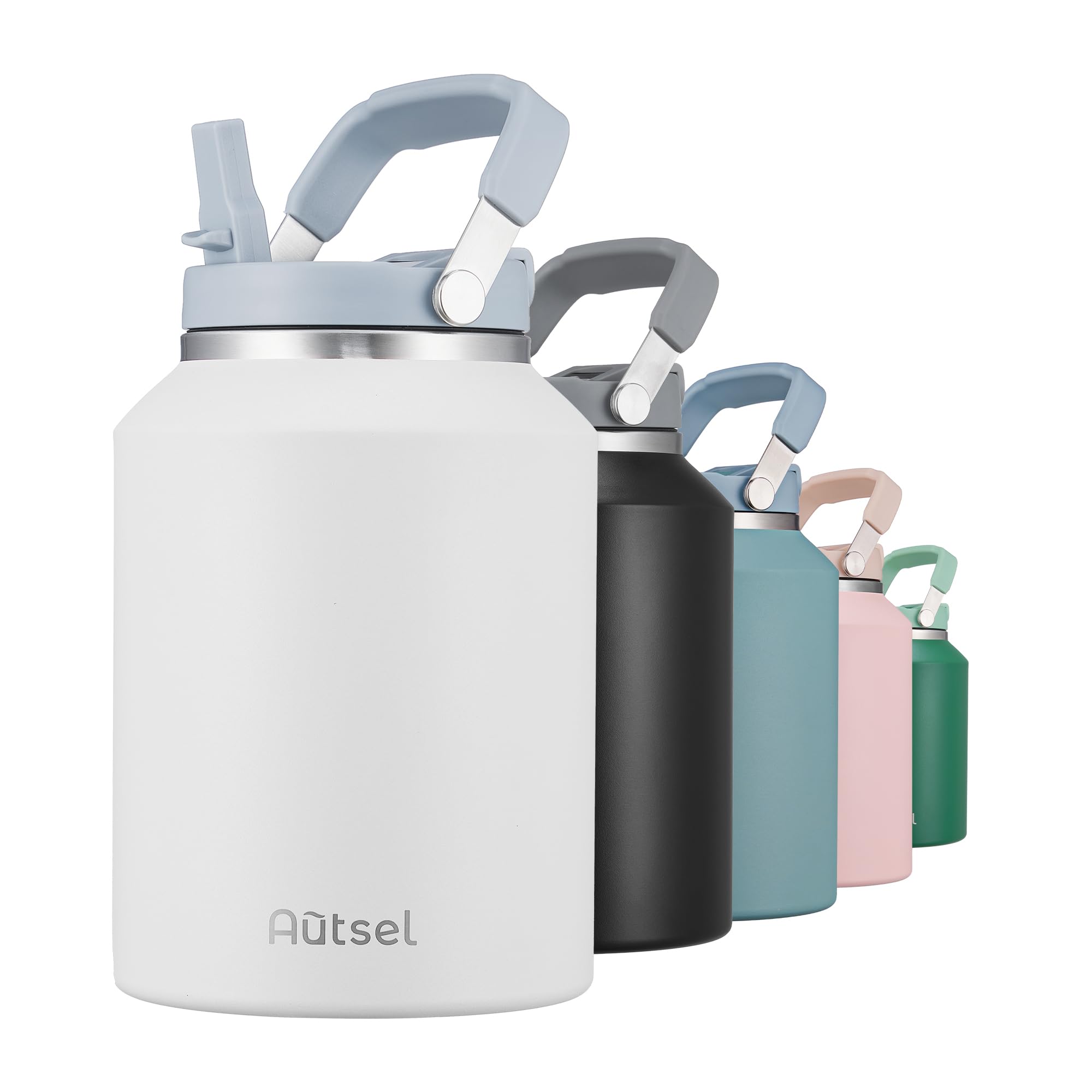 Borraccia Termica 2 litro Bottiglia Termica Senza Perdite Borraccia Palestra Sportiva in acciaio inox, rimanere fredde 24h o calde 12h, Senza BPA